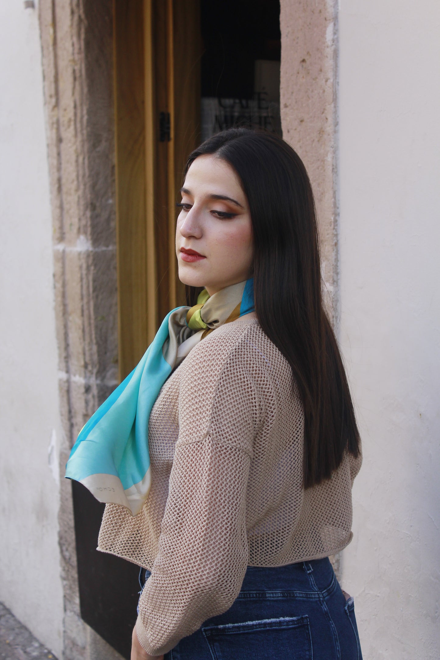 Crop Top Malla “V” Beige Arena